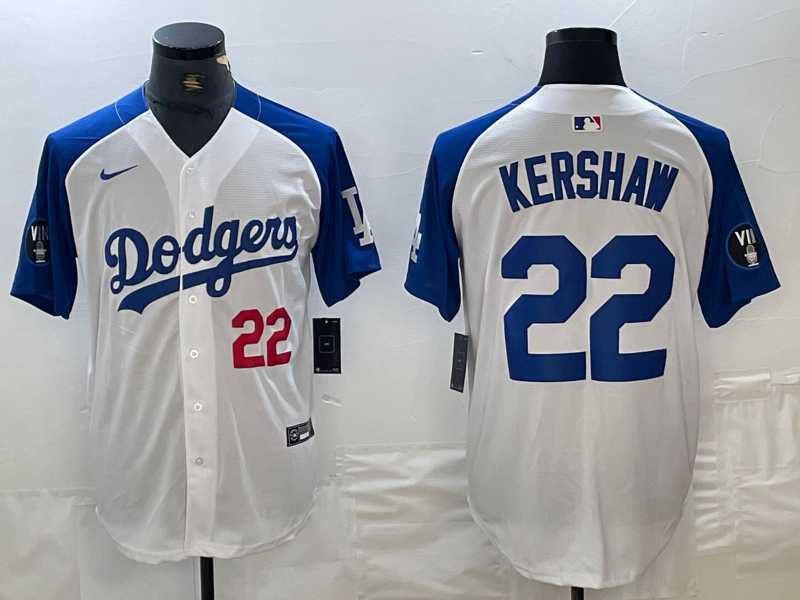 Mens Los Angeles Dodgers #22 Clayton Kershaw Number White Blue Fashion Stitched Cool Base Limited Jersey,We sell and wholesale Mens Los Angeles Dodgers #22 Clayton Kershaw Number White Blue Fashion Stitched Cool Base Limited Jersey on line form chian!